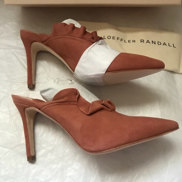 New LOEFFLER RANDALL Ruffled suede mules US size 8 - Picture 5 of 6